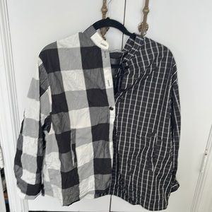 Alembika blouse. pockets. checkered pattern